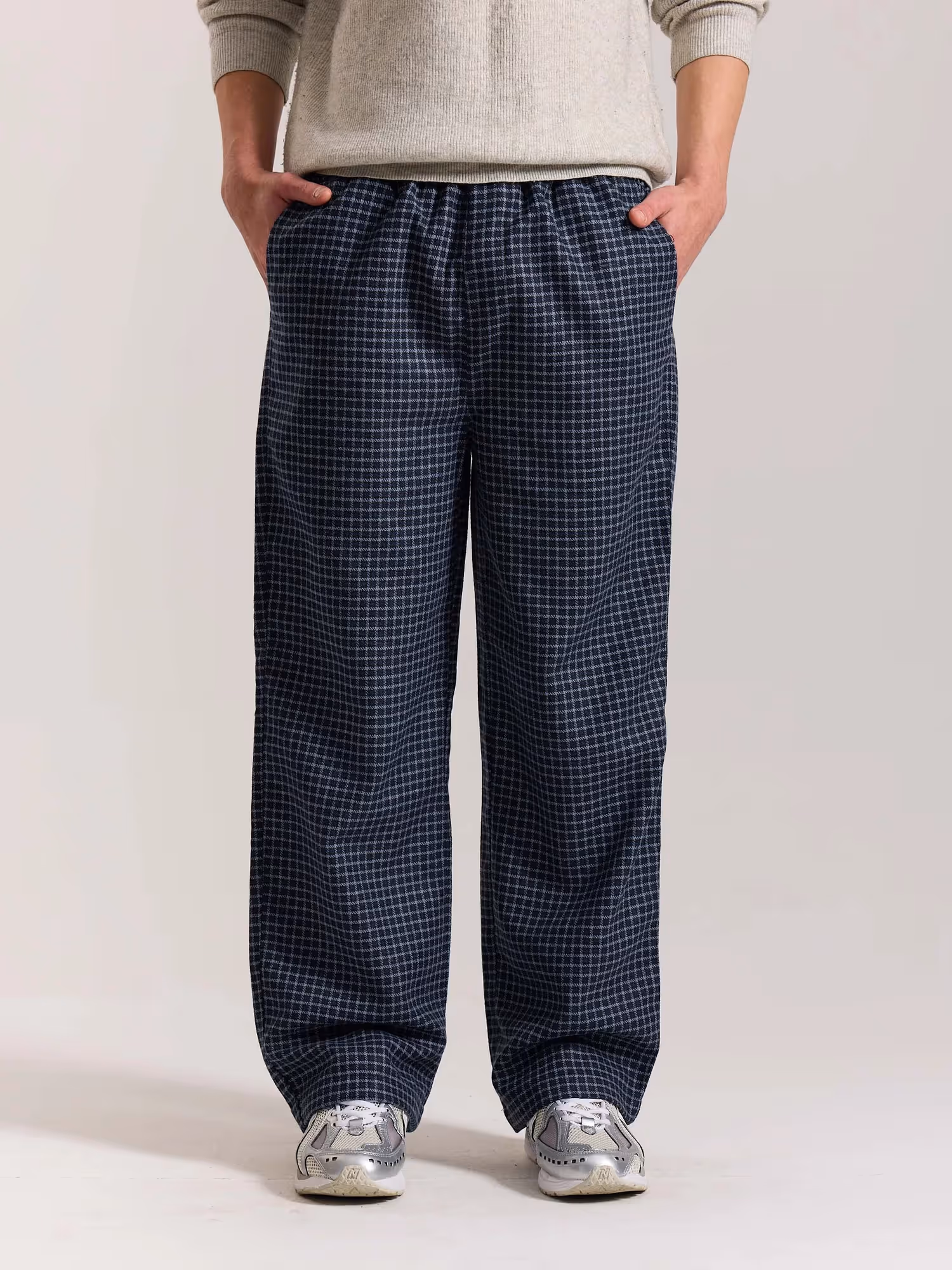 Blue Checkered Woolen Pants image 3