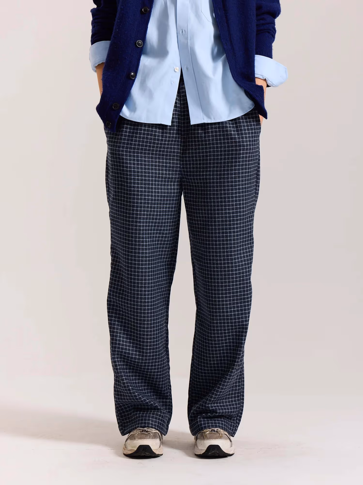 Blue Checkered Woolen Pants image 4