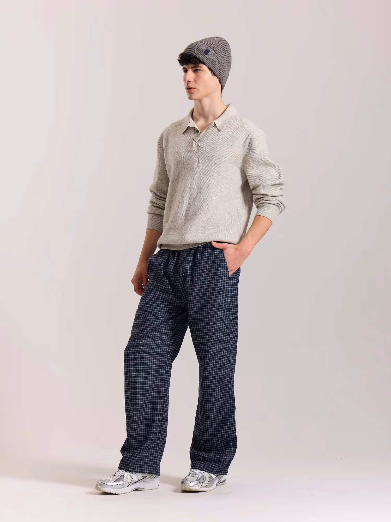 Blue Checkered Woolen Pants image 5
