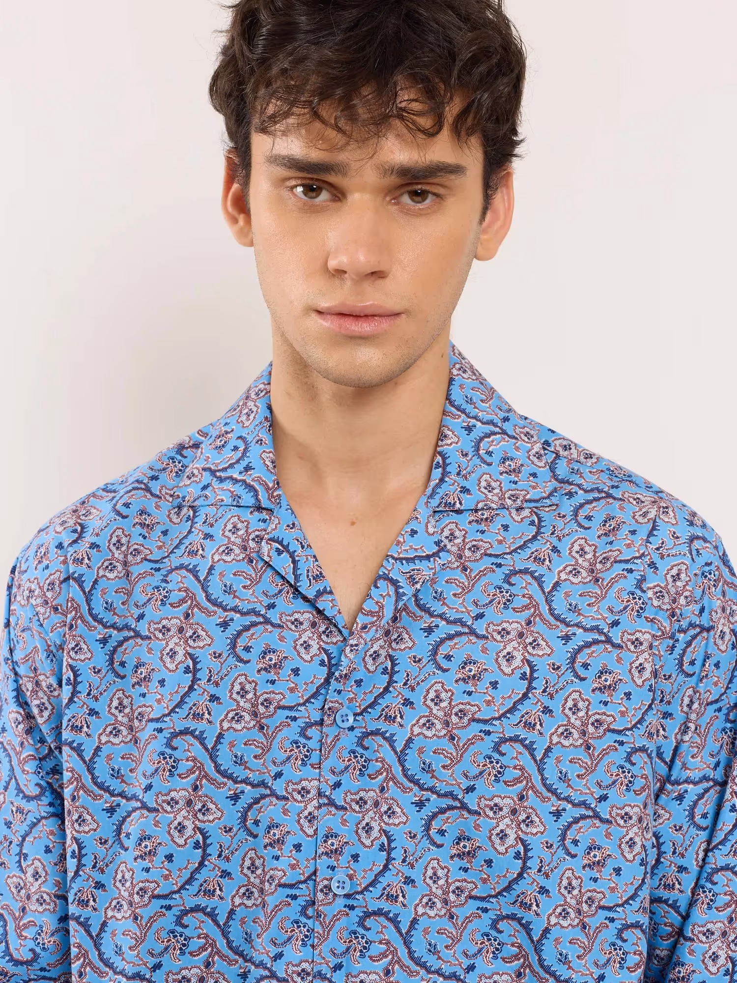 Blue Floral Vine Printed Resort Shirt image 3