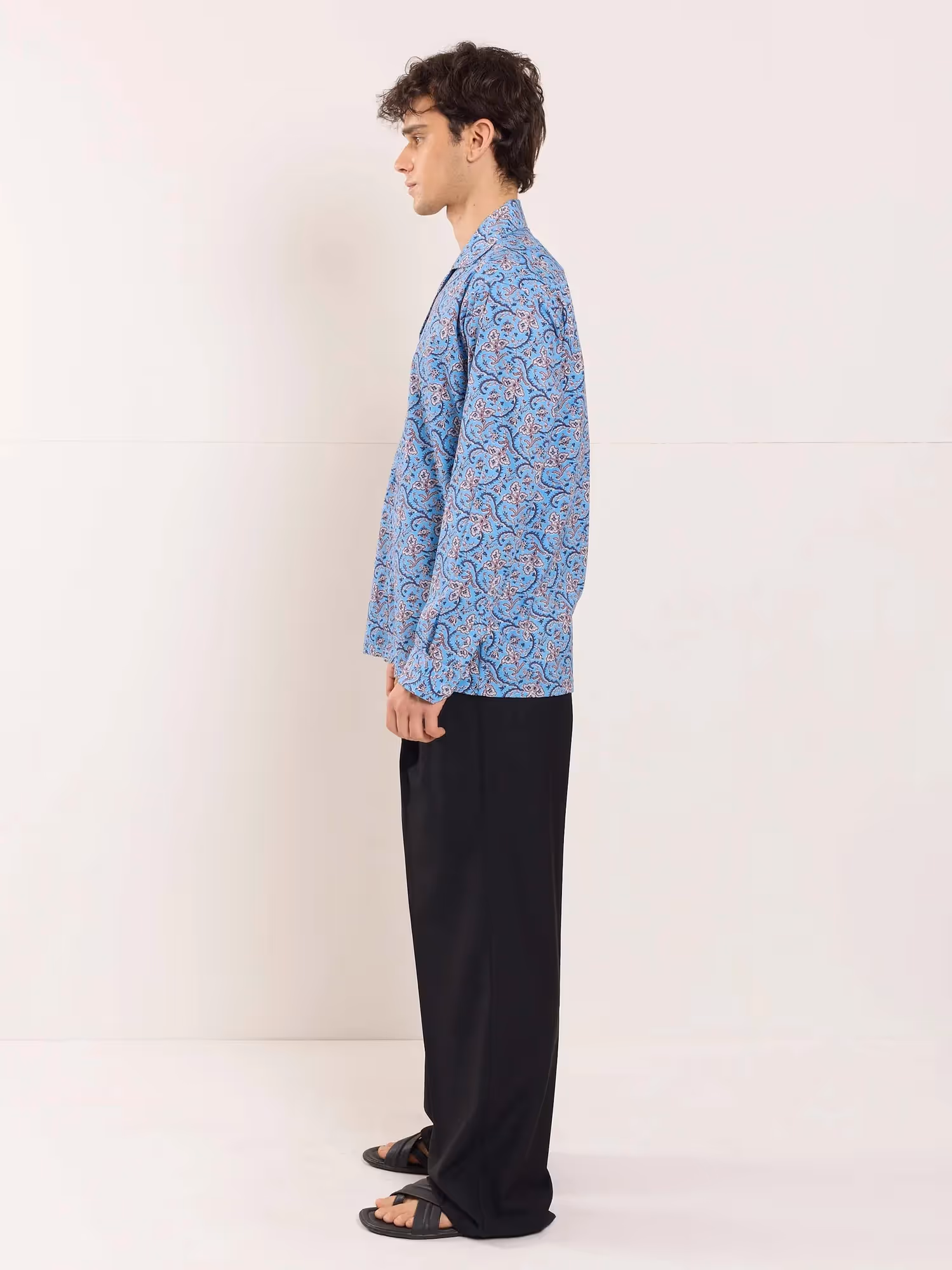 Blue Floral Vine Printed Resort Shirt image 5