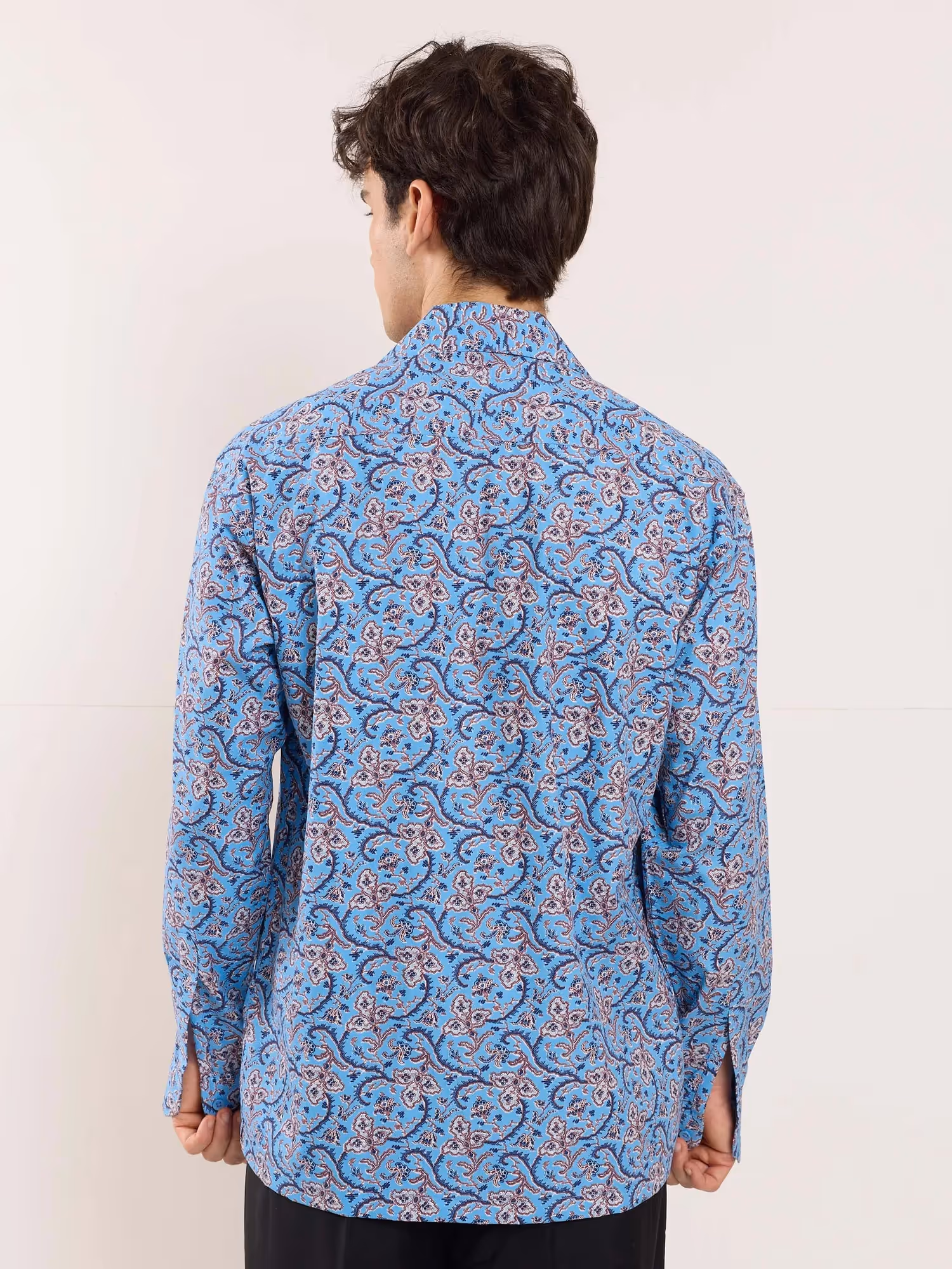 Blue Floral Vine Printed Resort Shirt image 6