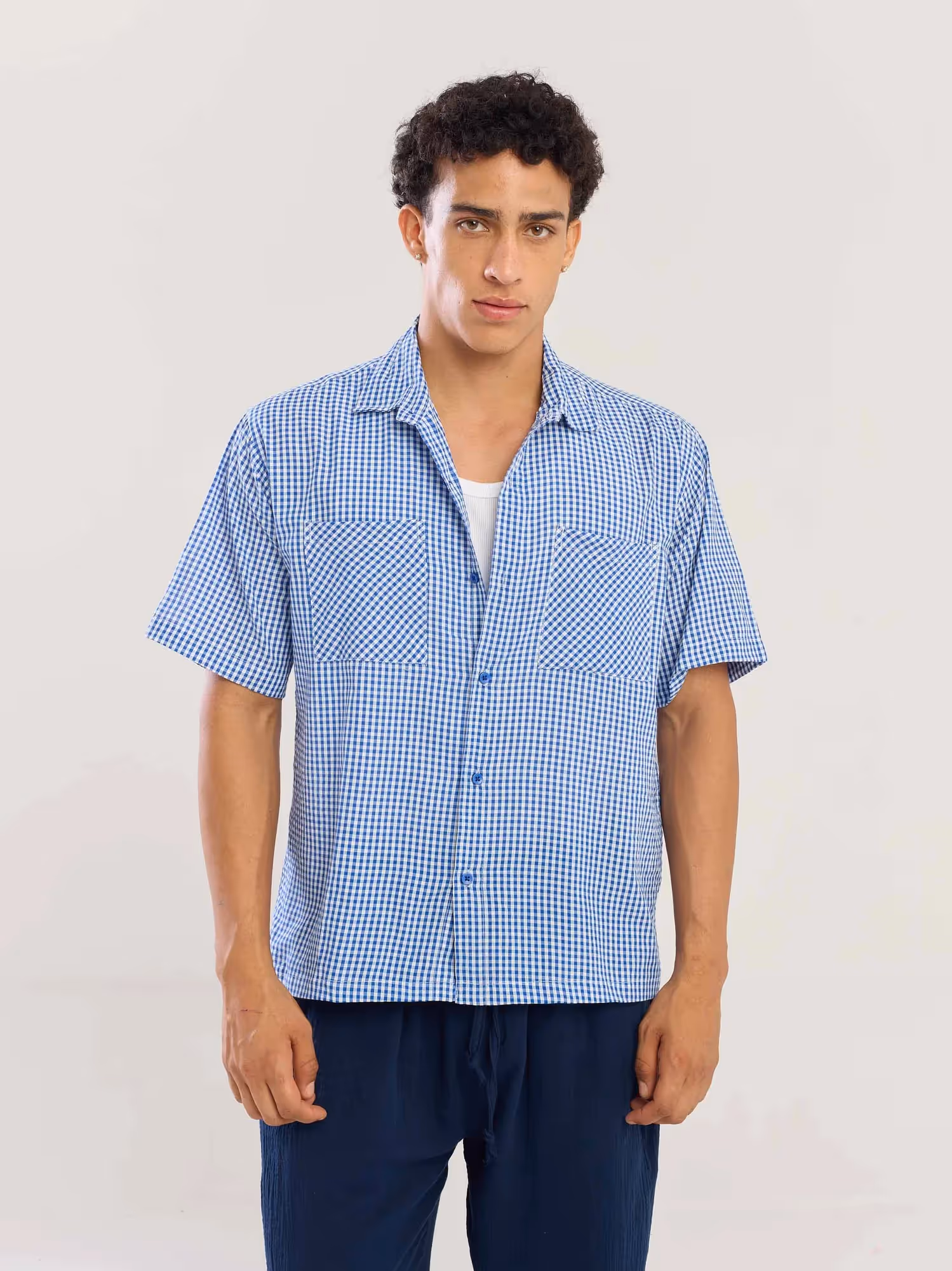Blue Gingham Seersucker Shirt image 1