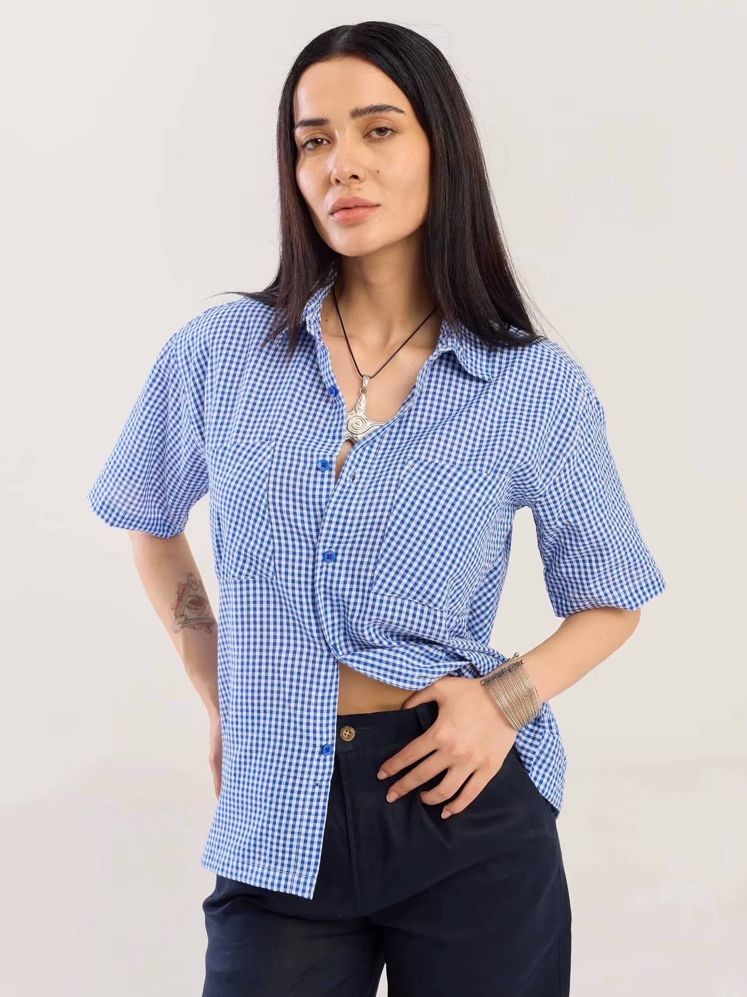 Blue Gingham Seersucker Shirt image 3
