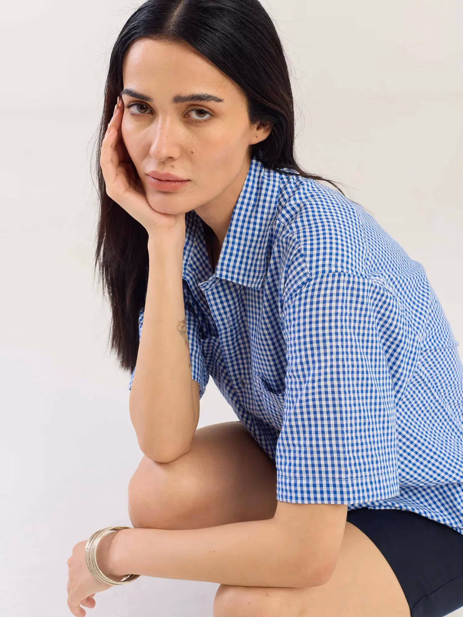 Blue Gingham Seersucker Shirt image 5