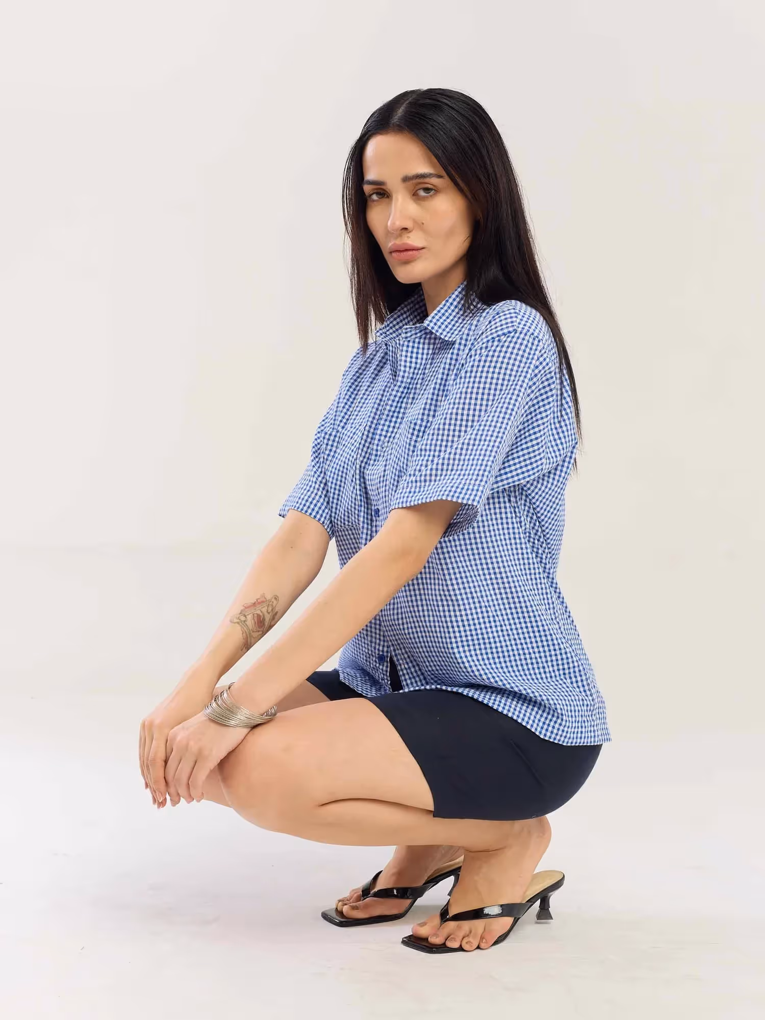 Blue Gingham Seersucker Shirt image 7