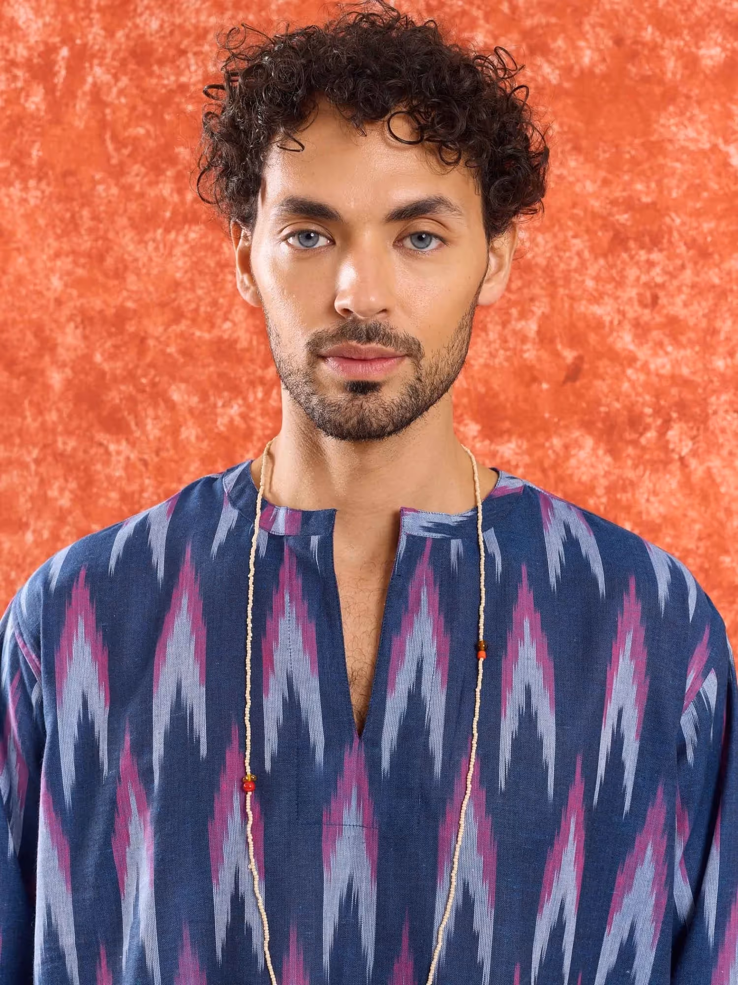 Blue Ikat Short Kurta image 3