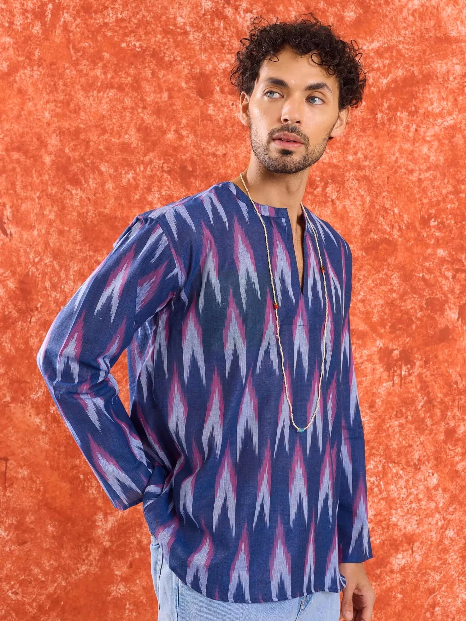 Blue Ikat Short Kurta image 5