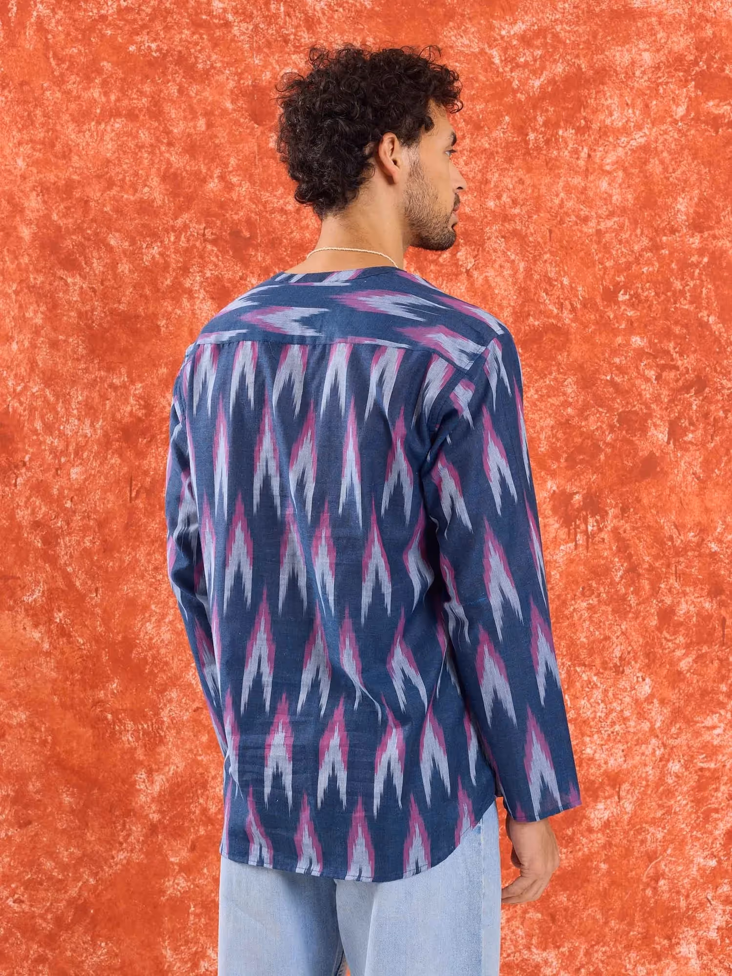 Blue Ikat Short Kurta image 6