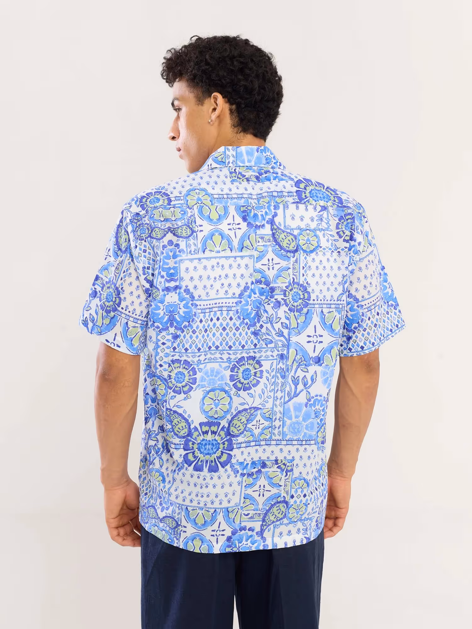 Blue Mosaic Printed Shirt image 6