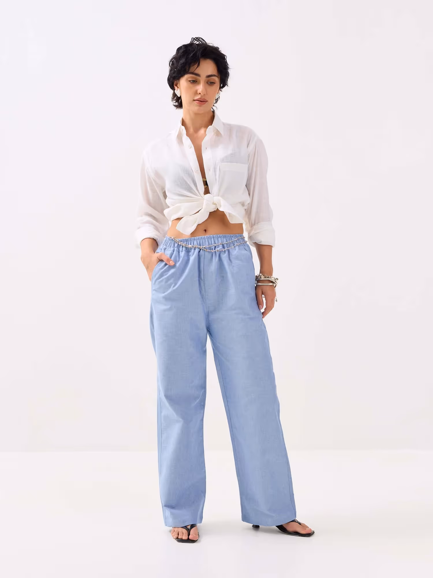 Blue Oxford Pull-on Pants  image 2