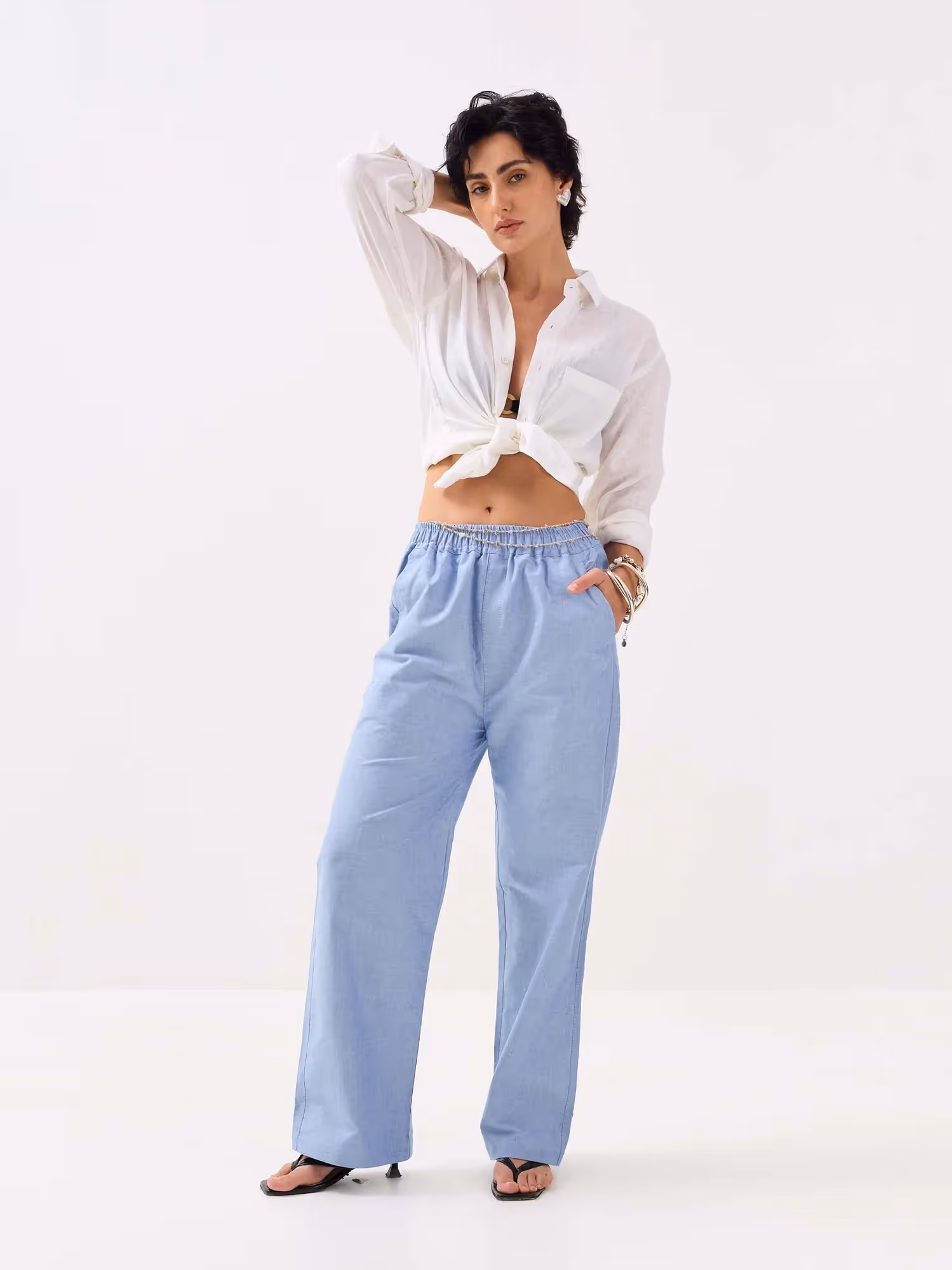 Blue Oxford Pull-on Pants  image 4