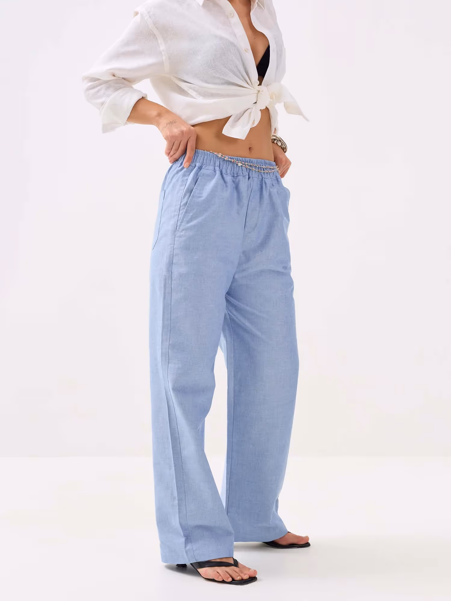 Blue Oxford Pull-on Pants  image 6