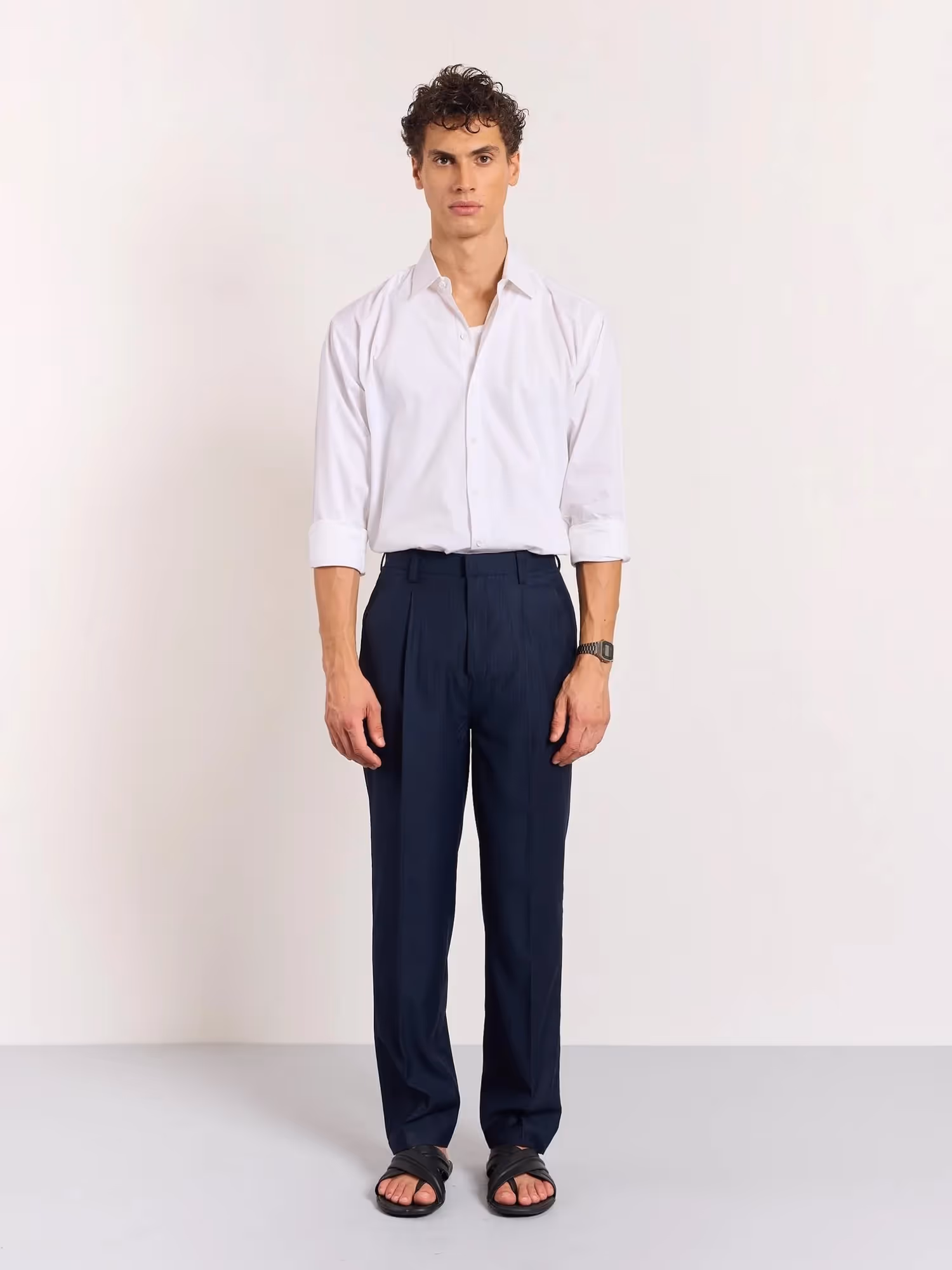 Blue Pinstriped Trousers image 1