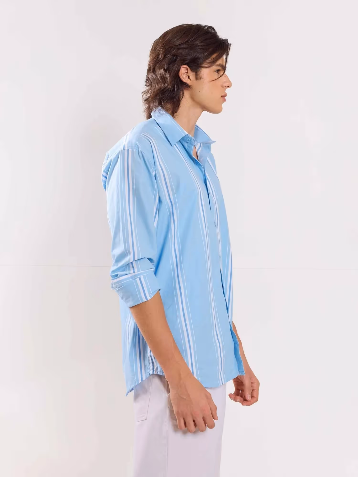 Blue Poplin Striped Shirt image 5