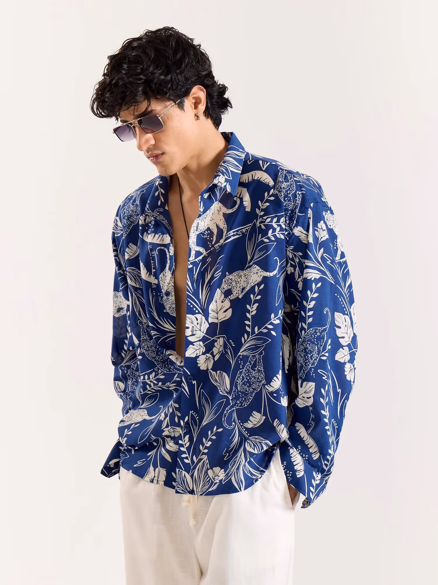 Blue Safari Printed Shirt  image 4
