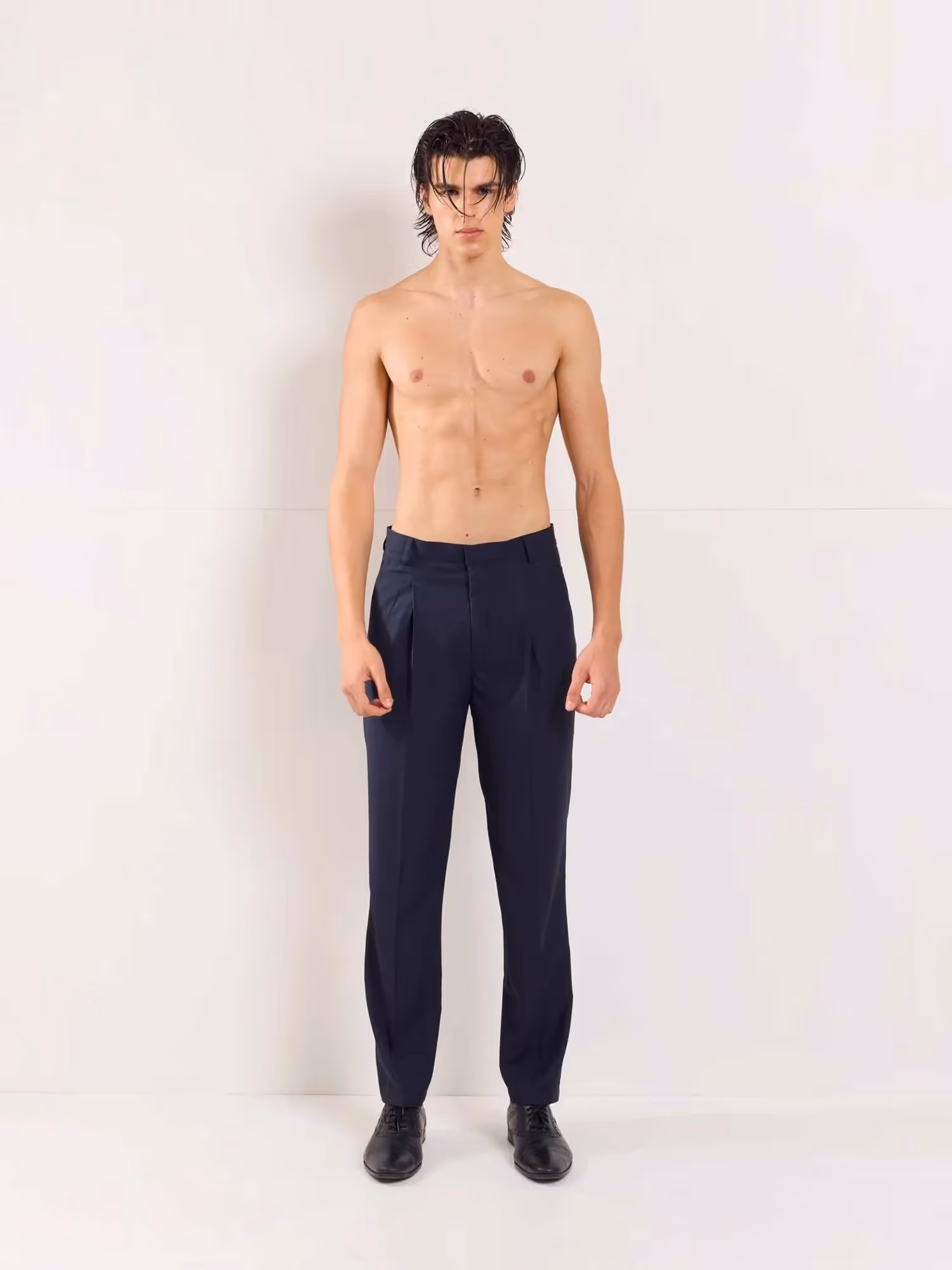 Blue Straight Fit Trousers image 1