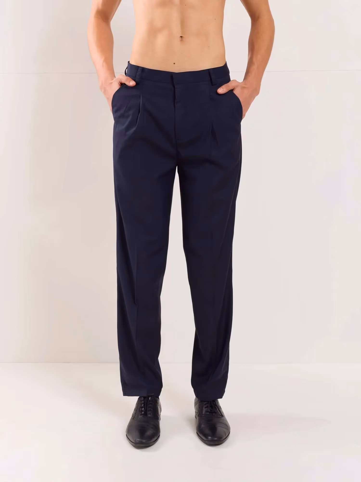 Blue Straight Fit Trousers image 2