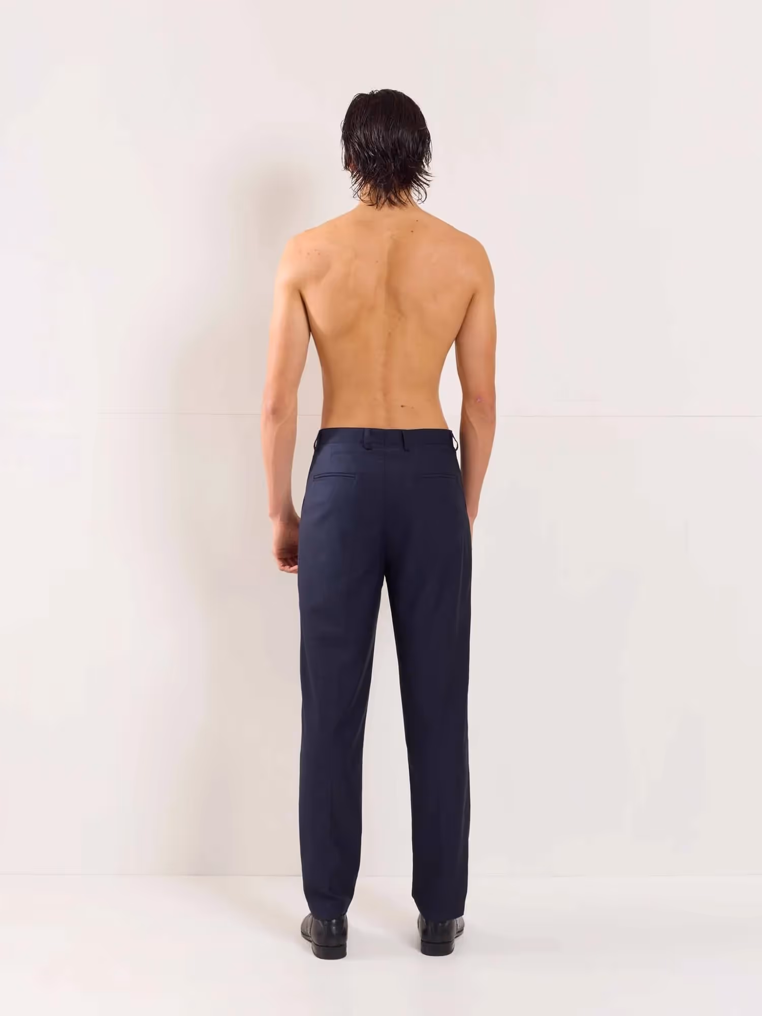 Blue Straight Fit Trousers image 3