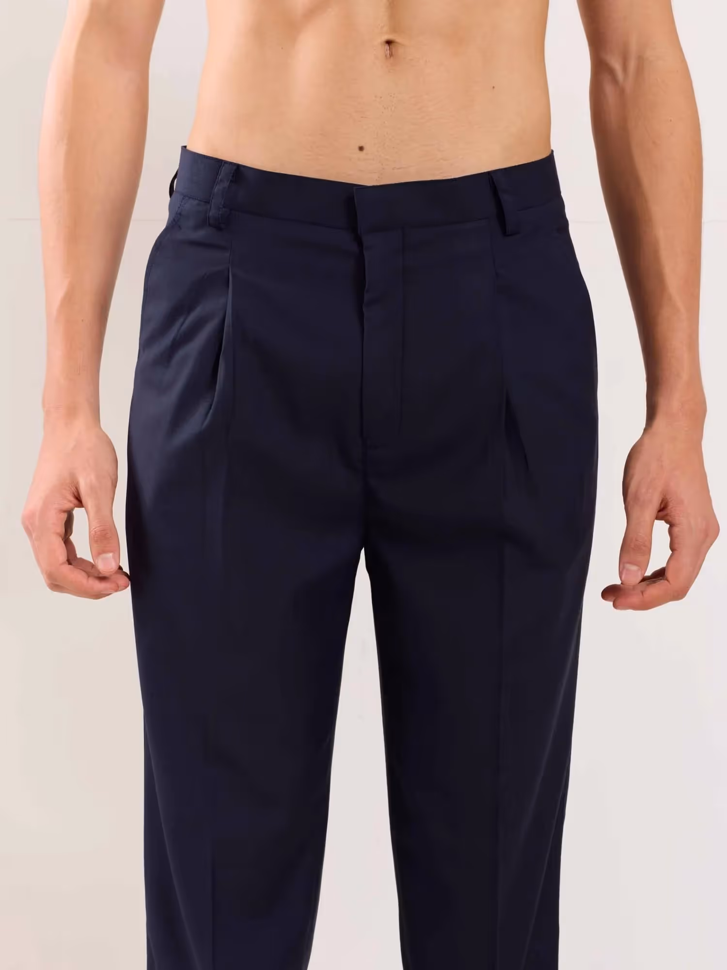 Blue Straight Fit Trousers image 4