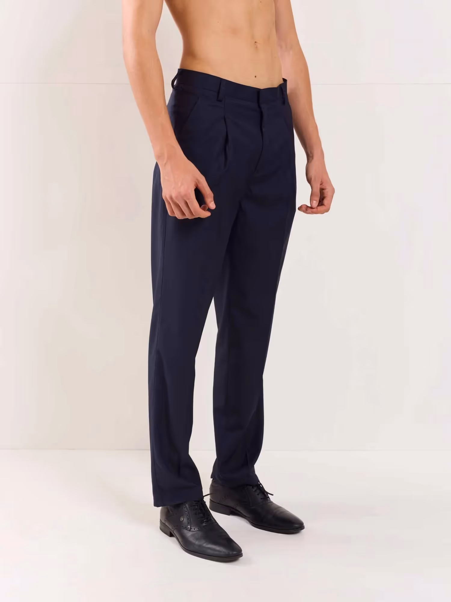 Blue Straight Fit Trousers image 5