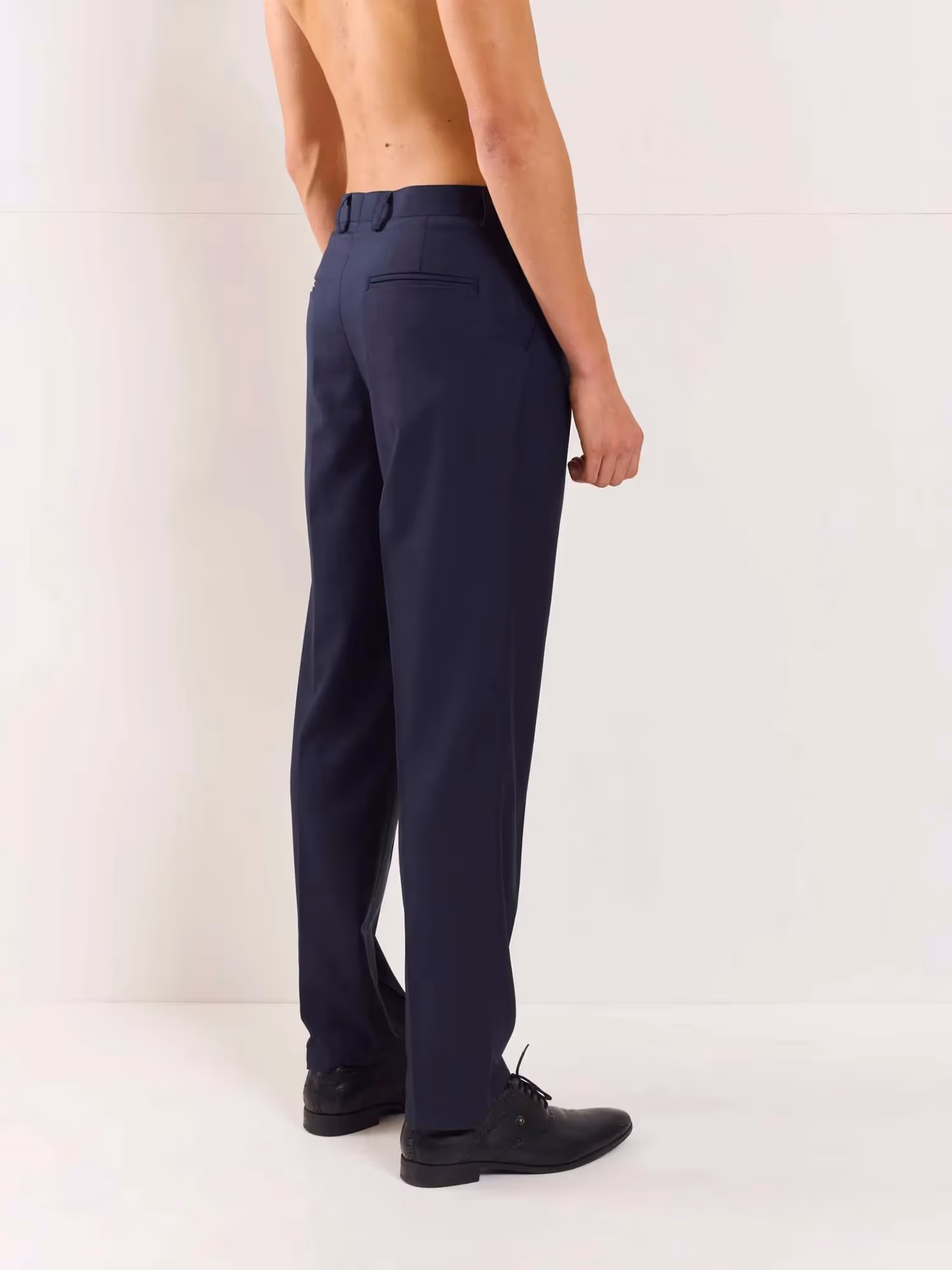 Blue Straight Fit Trousers image 6