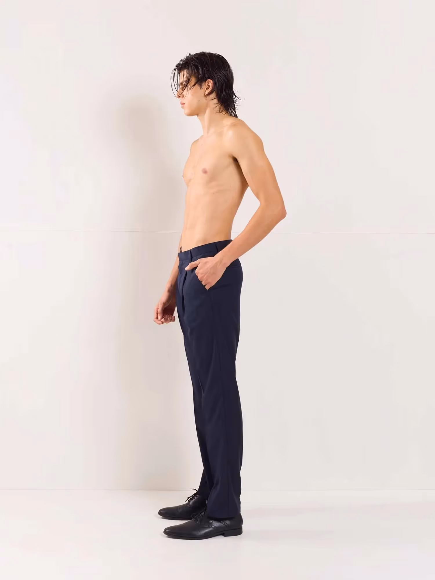 Blue Straight Fit Trousers image 7
