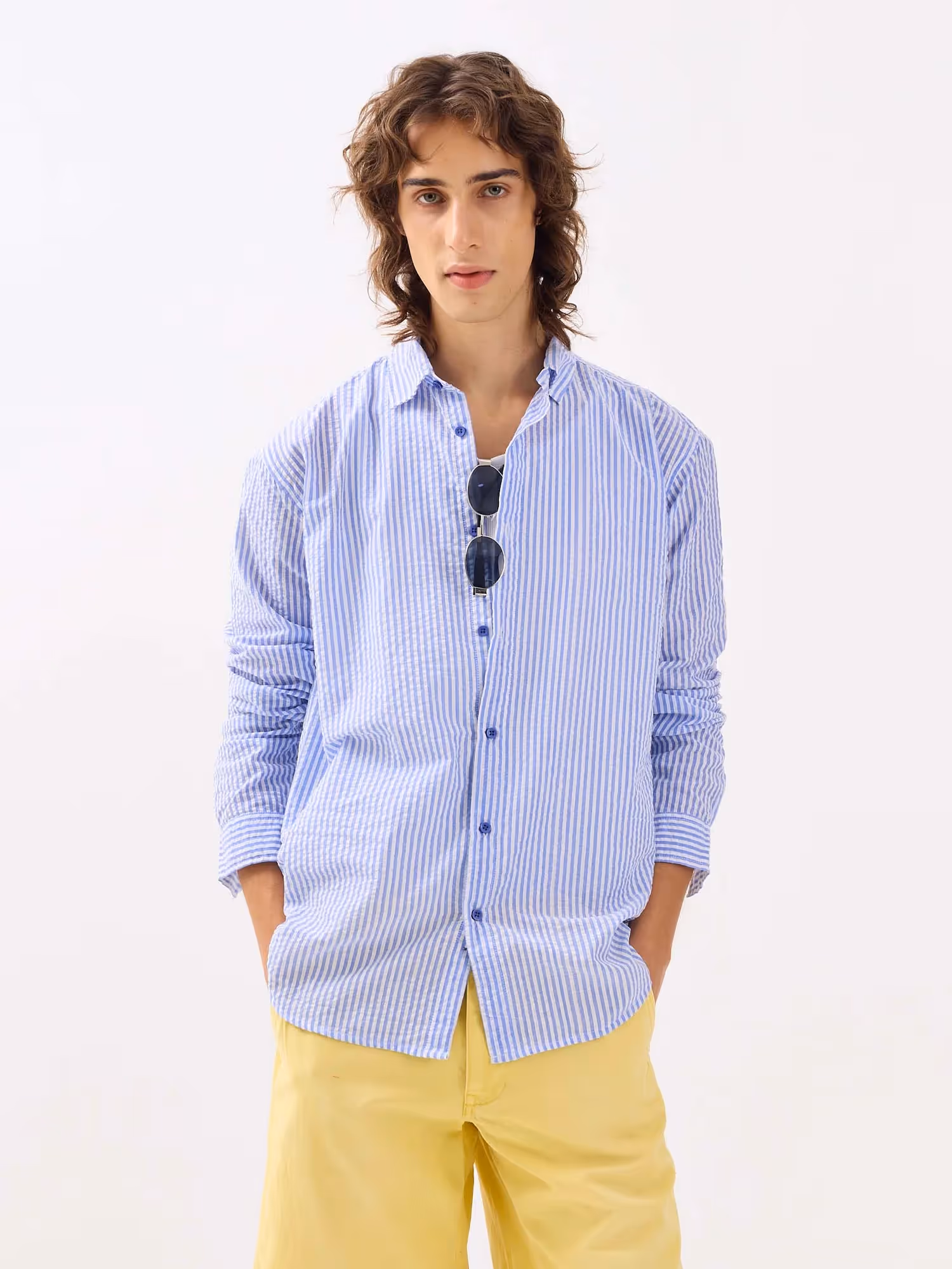Blue Striped Seersucker Shirt  image 2