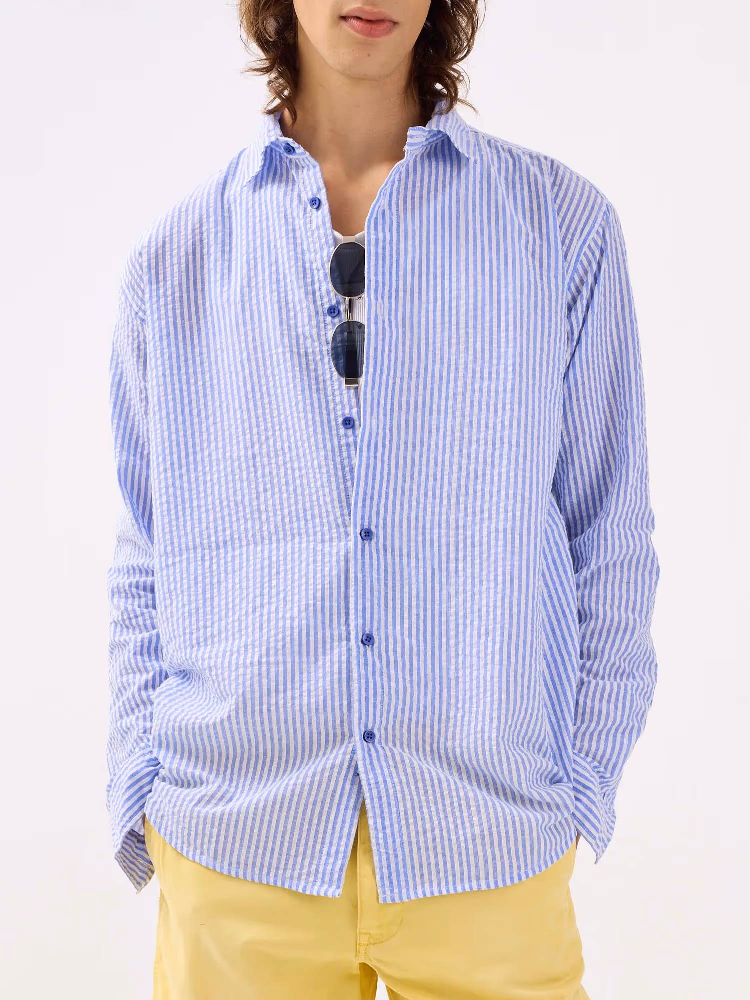 Blue Striped Seersucker Shirt  image 3