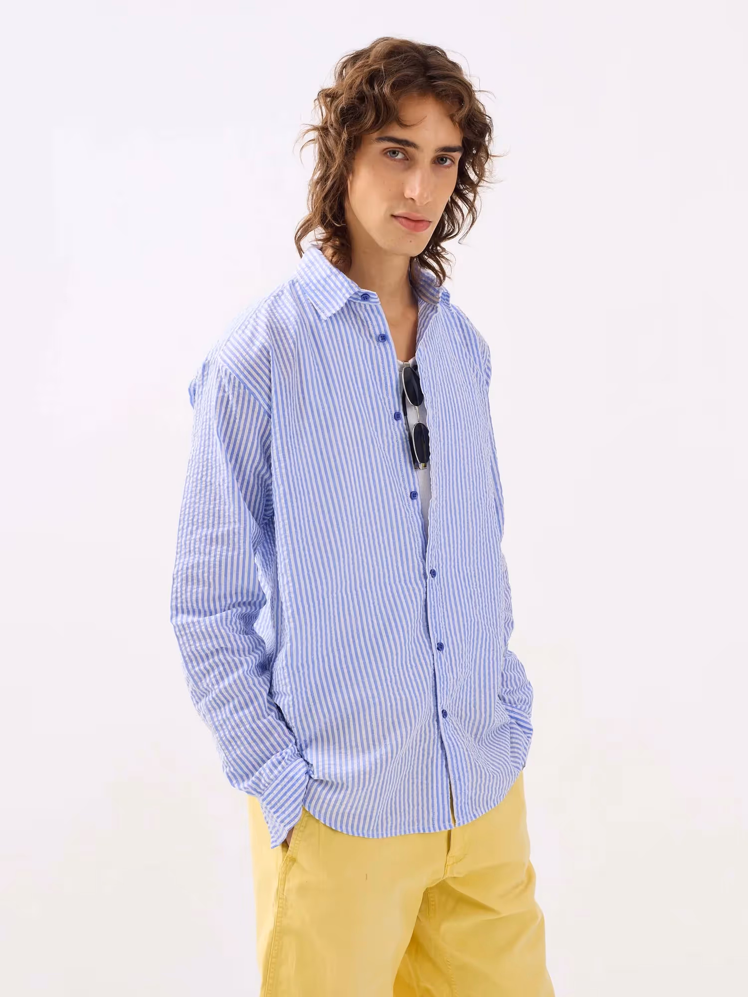 Blue Striped Seersucker Shirt  image 4