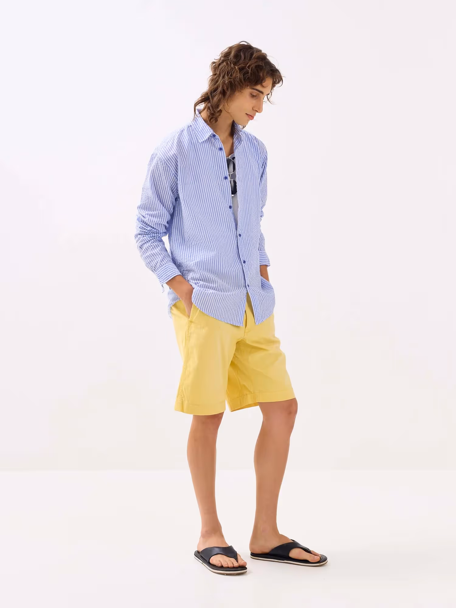 Blue Striped Seersucker Shirt  image 5