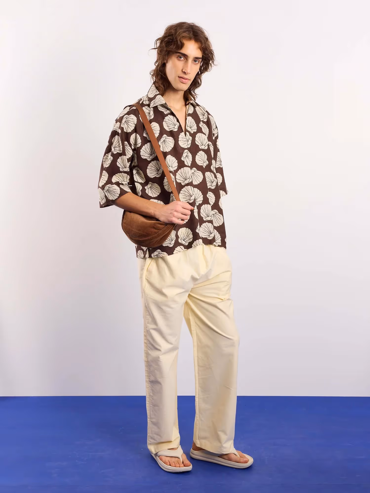 Brown & Cream Shells Printed Pullover image 5
