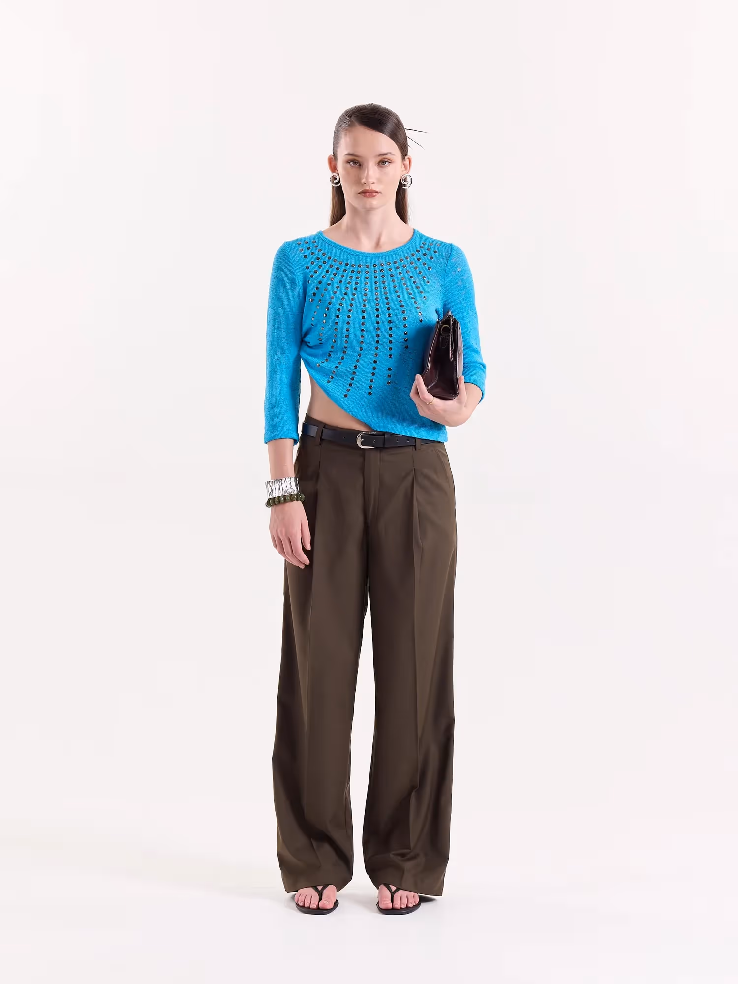Brown Baggy Fit Trousers image 3