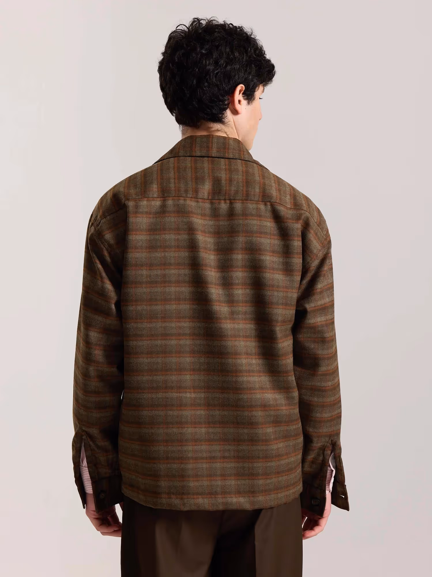 Brown Checkered Tweed Shacket image 8