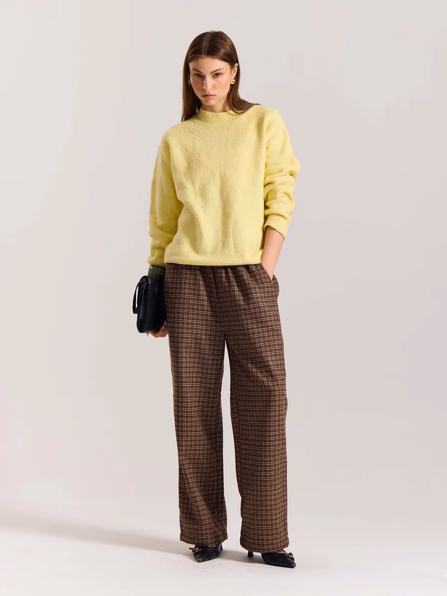 Brown Checkered Woolen Pants image 2