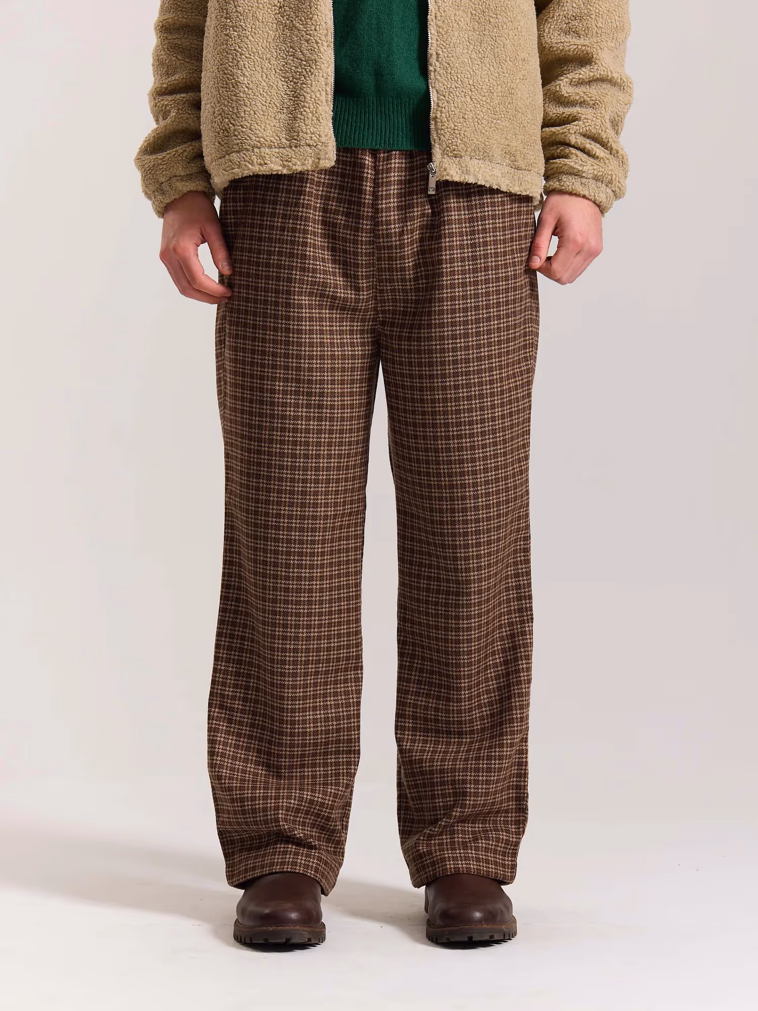 Brown Checkered Woolen Pants image 3