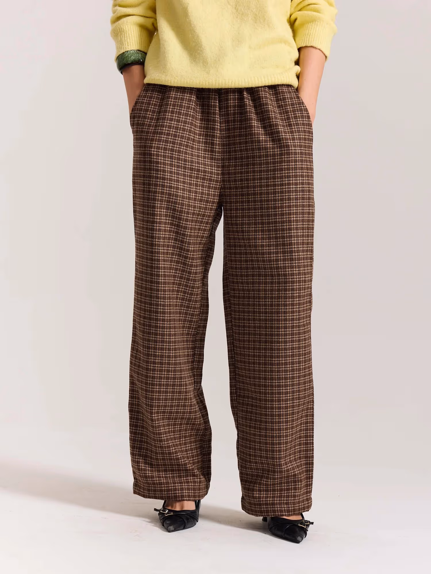 Brown Checkered Woolen Pants image 4