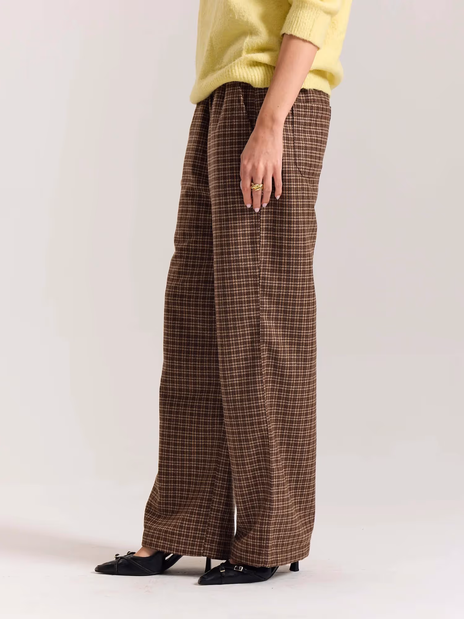 Brown Checkered Woolen Pants image 5