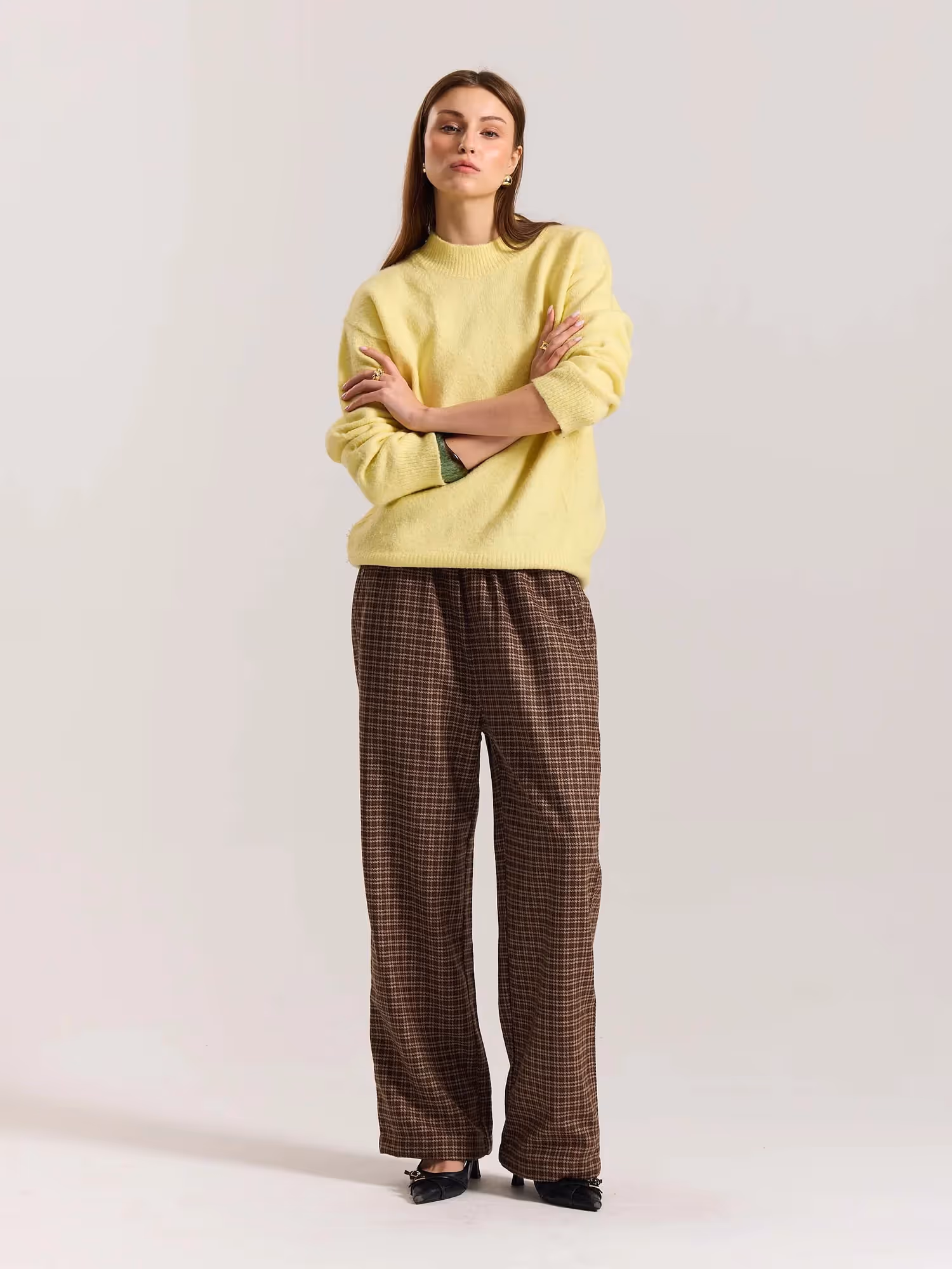 Brown Checkered Woolen Pants image 7