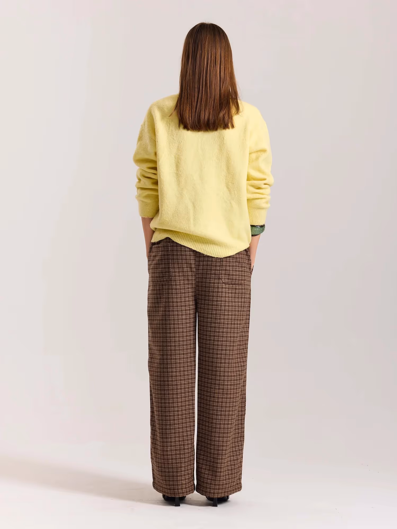 Brown Checkered Woolen Pants image 8