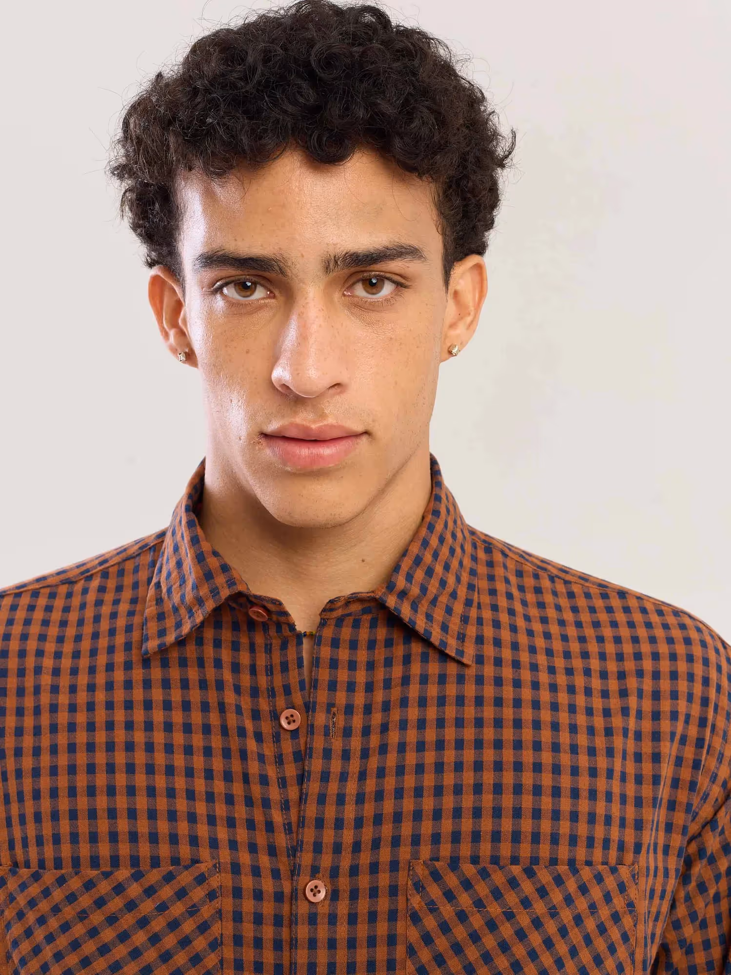 Brown Gingham Seersucker Shirt image 7