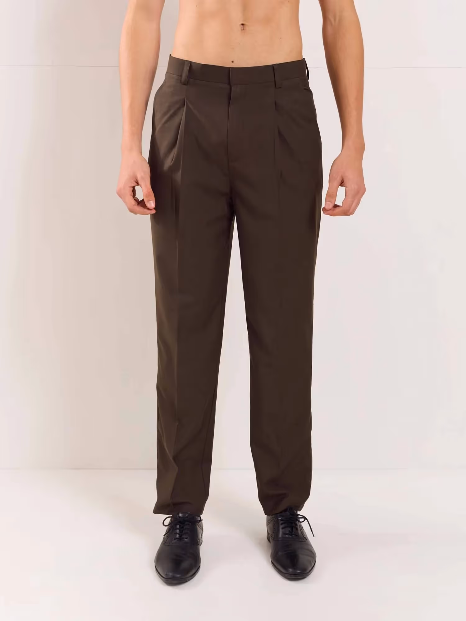 Brown Straight Fit Trousers image 2