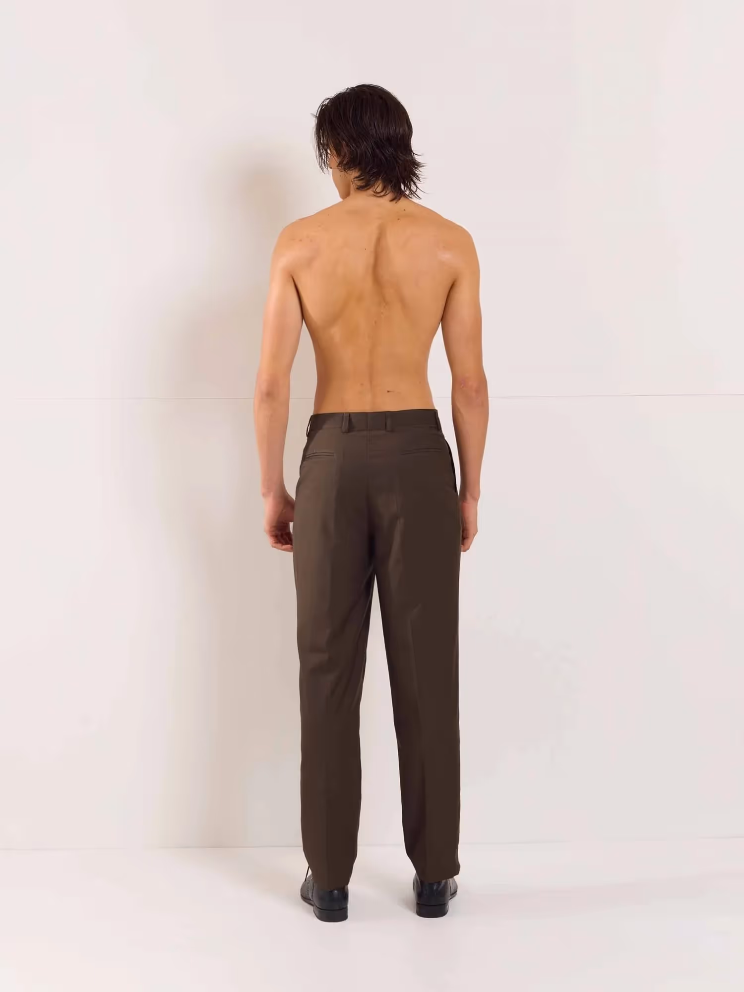 Brown Straight Fit Trousers image 3