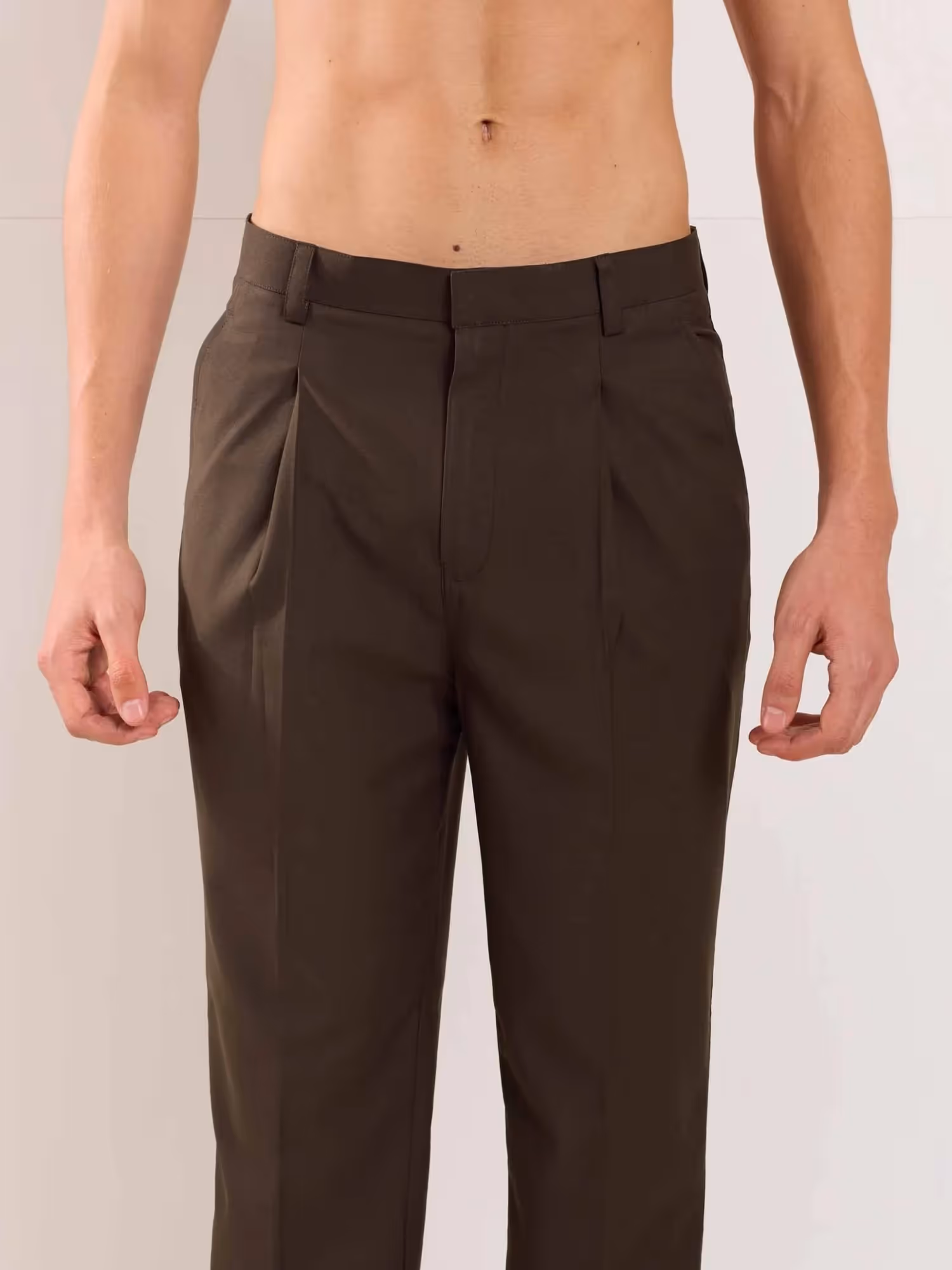 Brown Straight Fit Trousers image 4