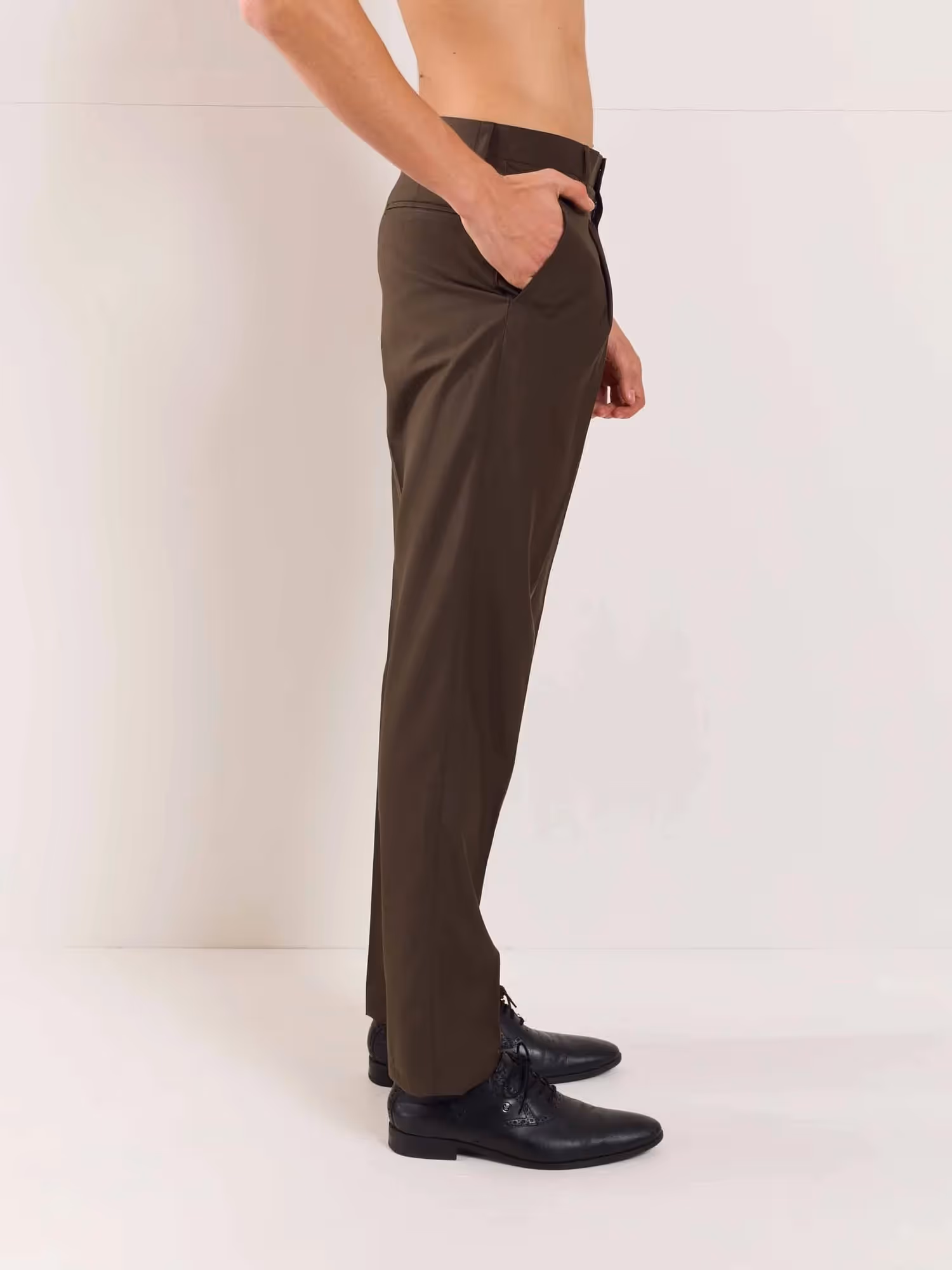 Brown Straight Fit Trousers image 5