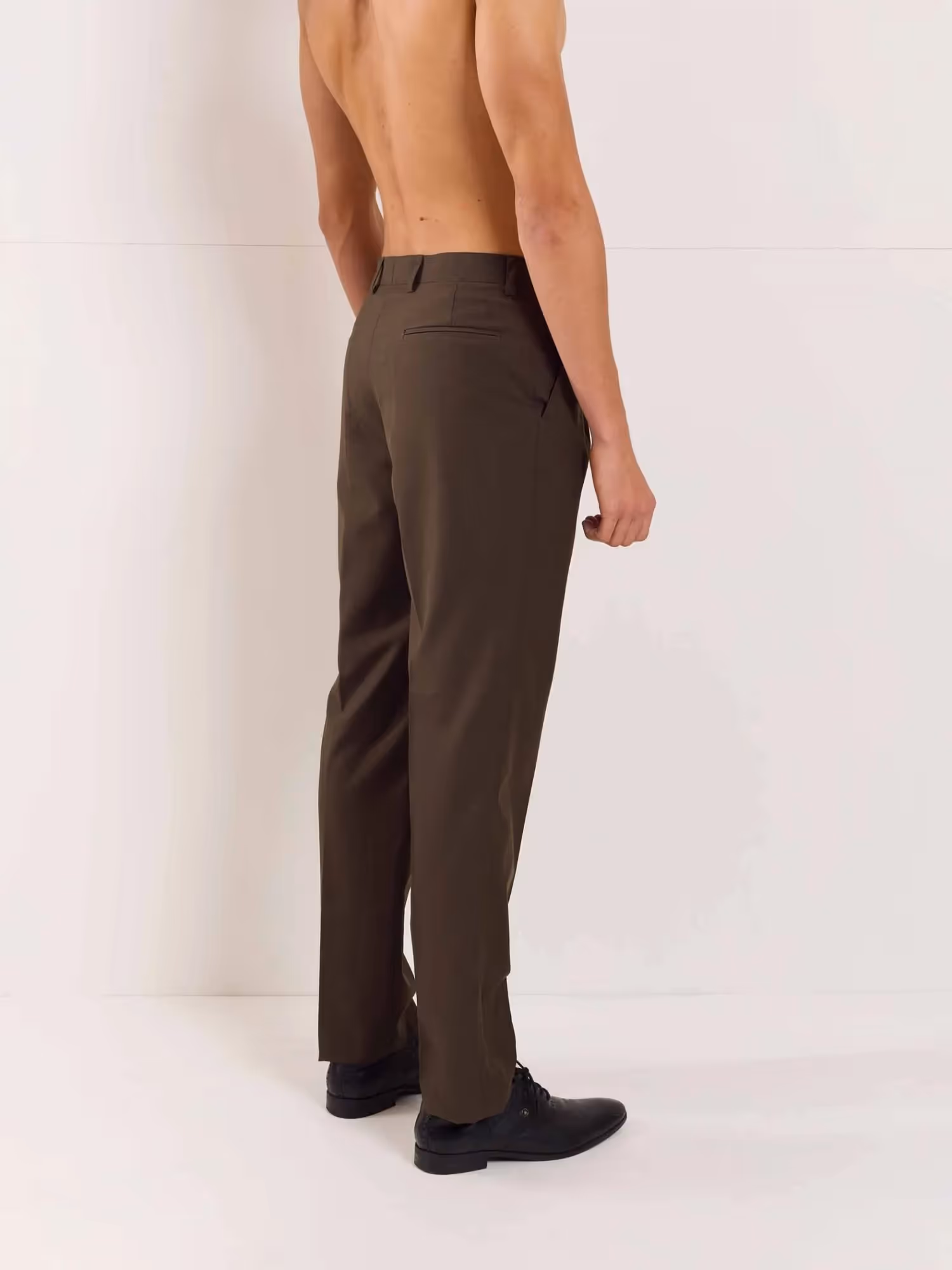 Brown Straight Fit Trousers image 6