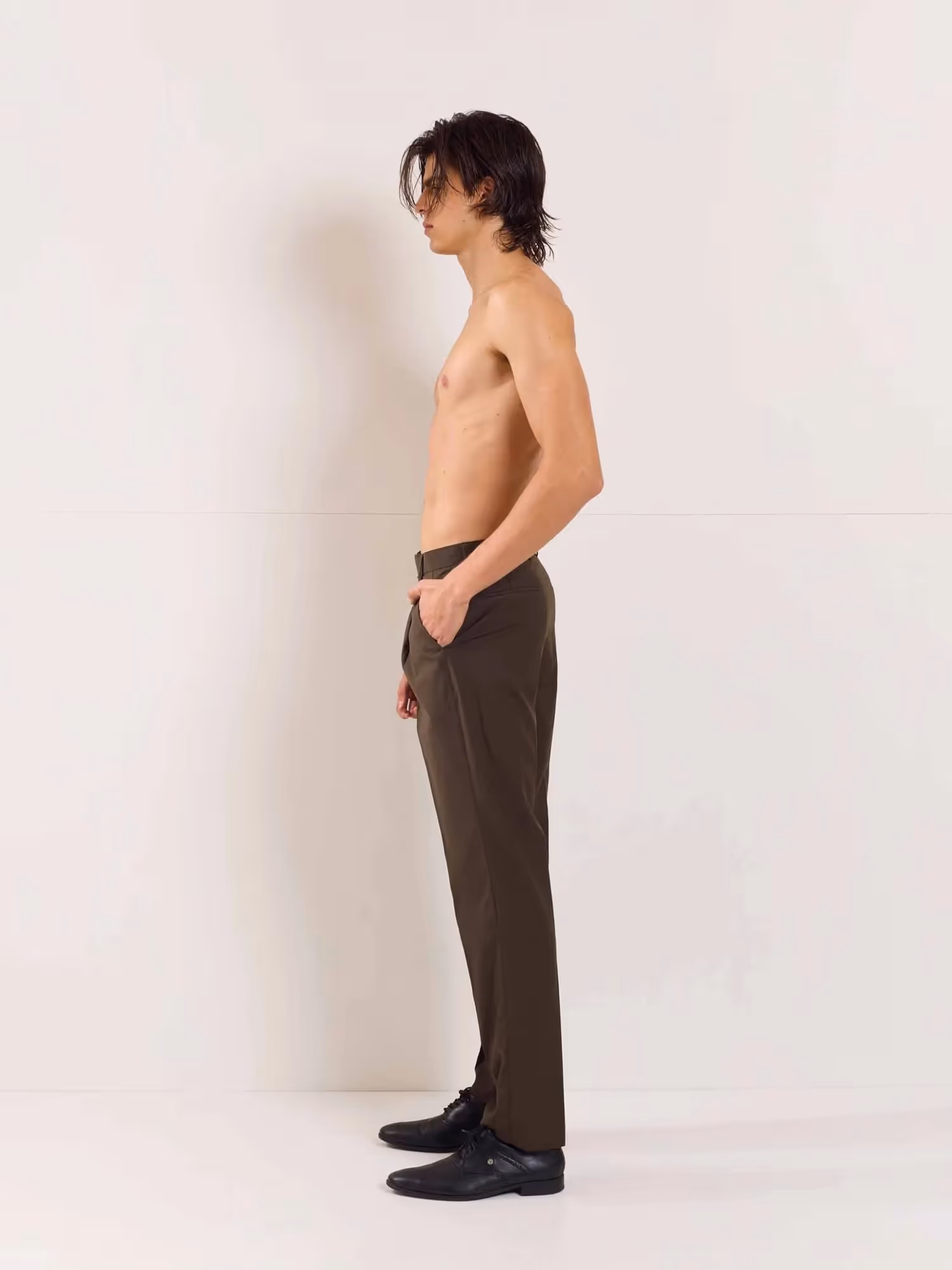 Brown Straight Fit Trousers image 7