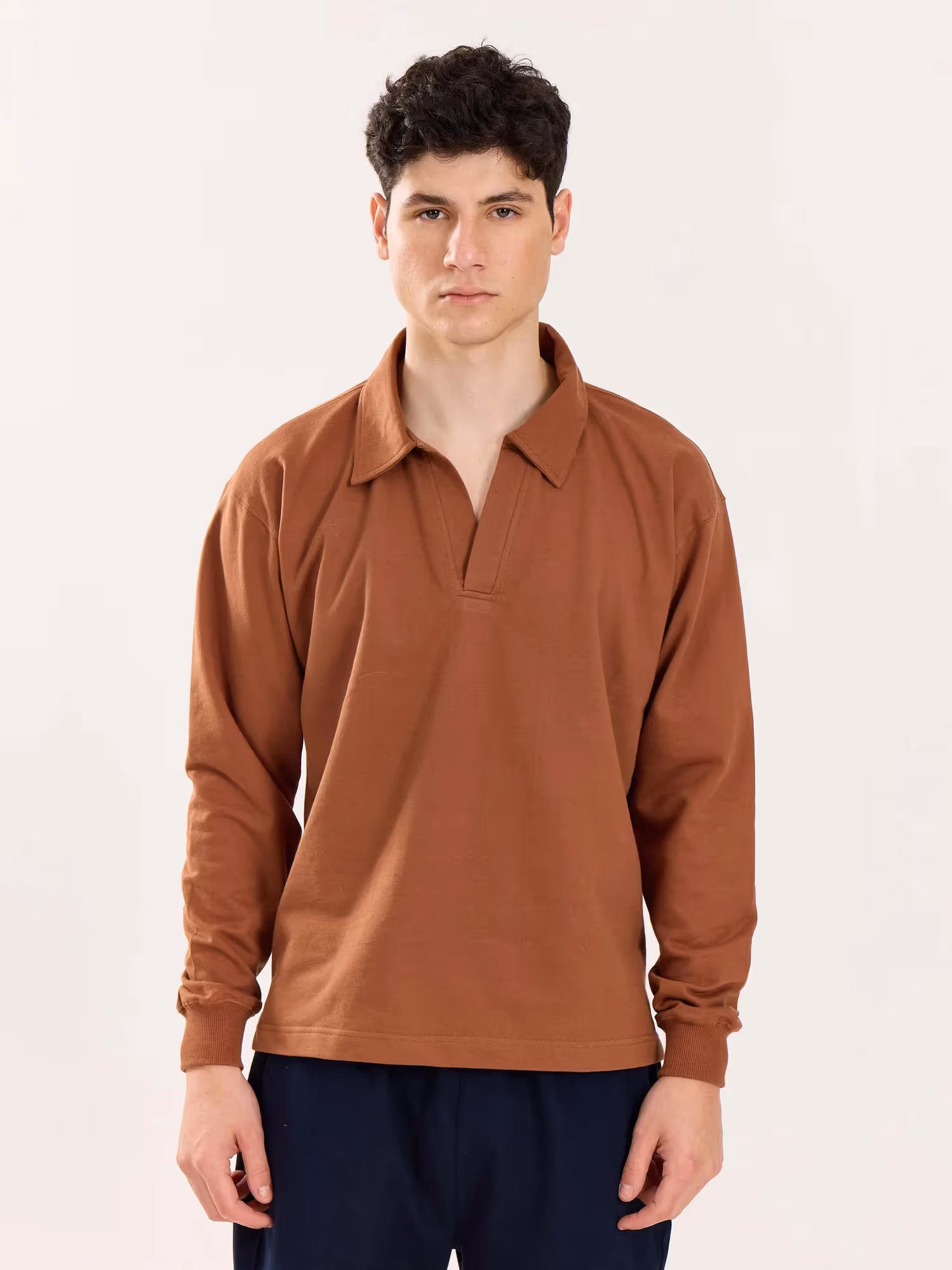Brown Terry Polo Tee image 3