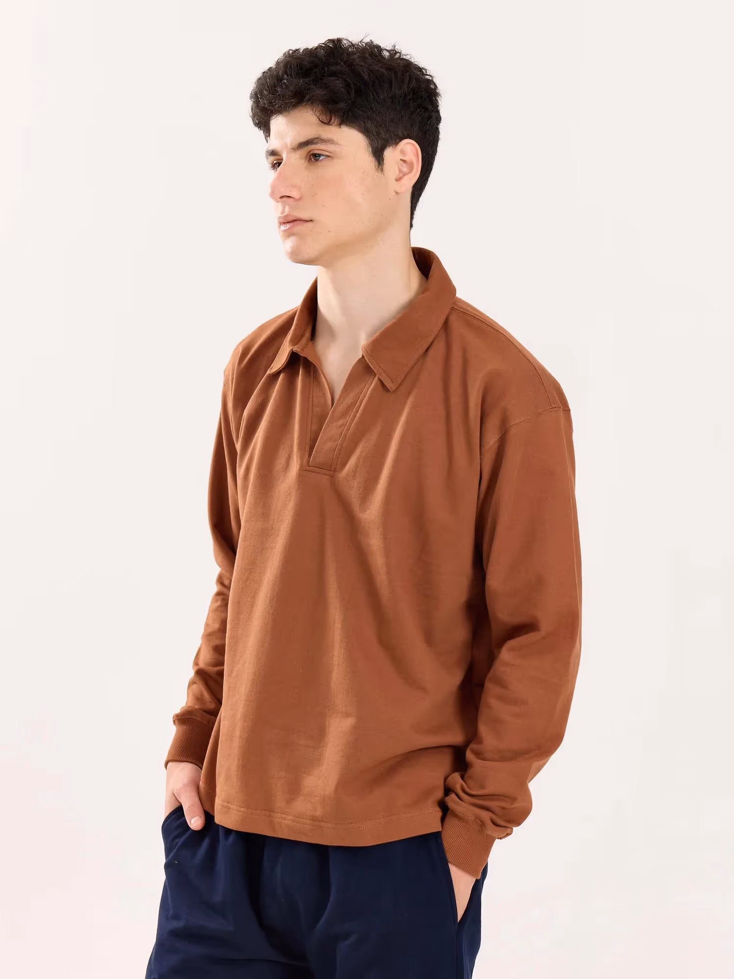 Brown Terry Polo Tee image 7