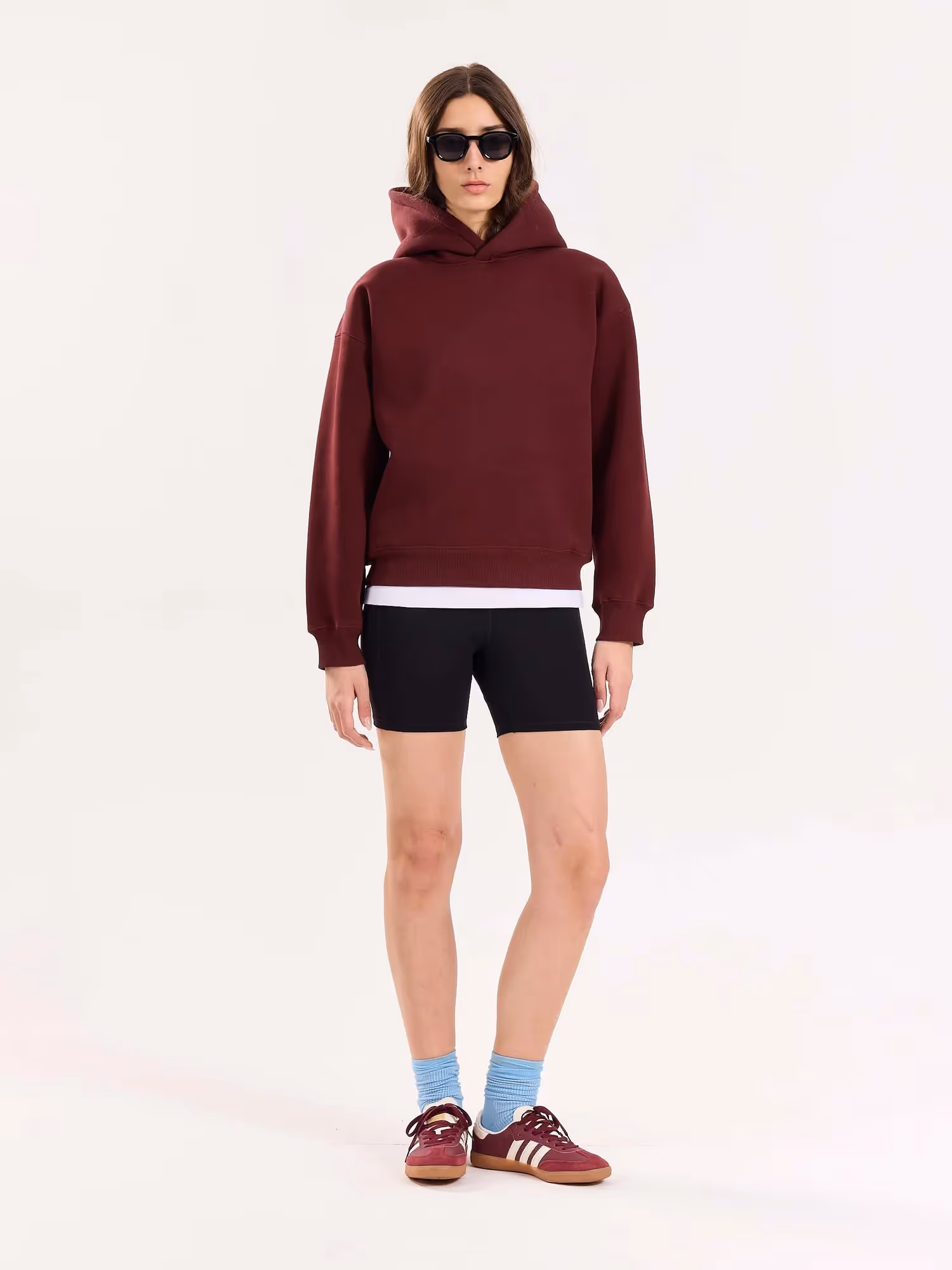 Burgundy Cropped Fit Hoodie image 3